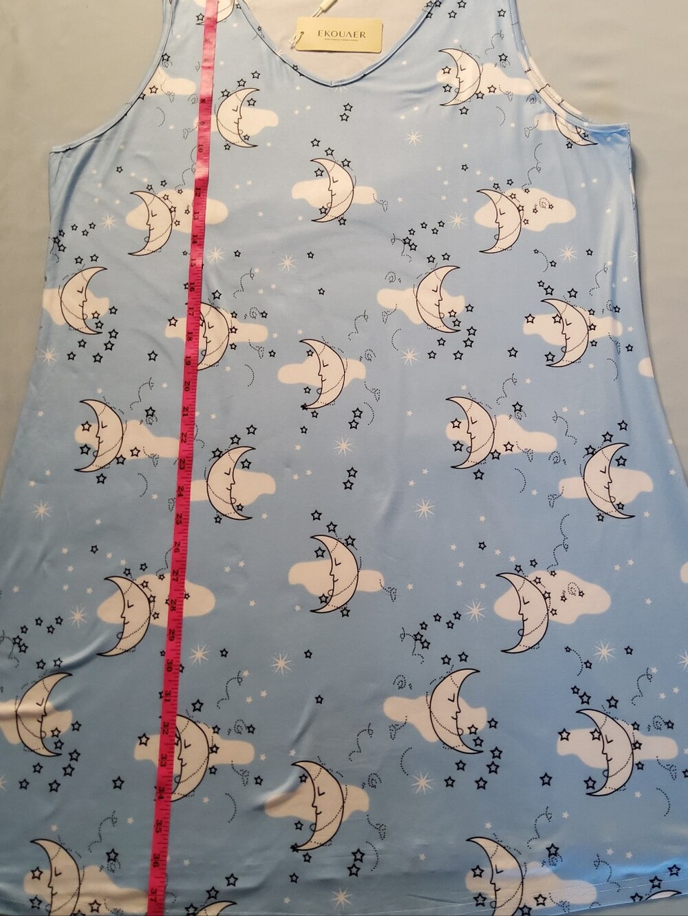 Women's Sleeveless Nightgown Trio -Light Blue Moon & Stars, Pink Sheep Print 2XL - Picture 13 of 16